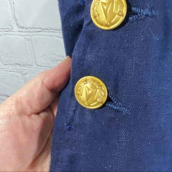 L’Agence Dee High Rise Navy Sailor Linen Trouser Pants 25 - Picture 6 of 12